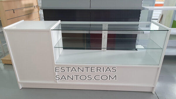 Mostrador Mixto con Vitrina media